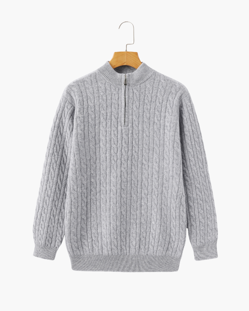 100% cachemire sweat-shirt demi-zip