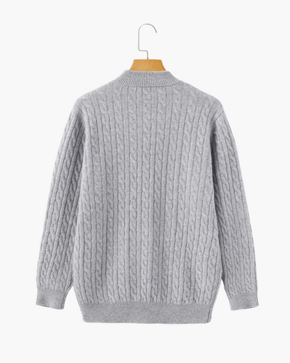 100% cachemire sweat-shirt demi-zip