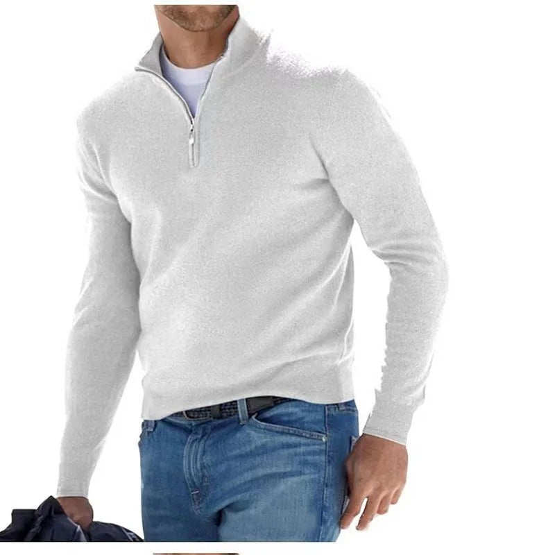 The Regal - Half Zip Sweater - Wit